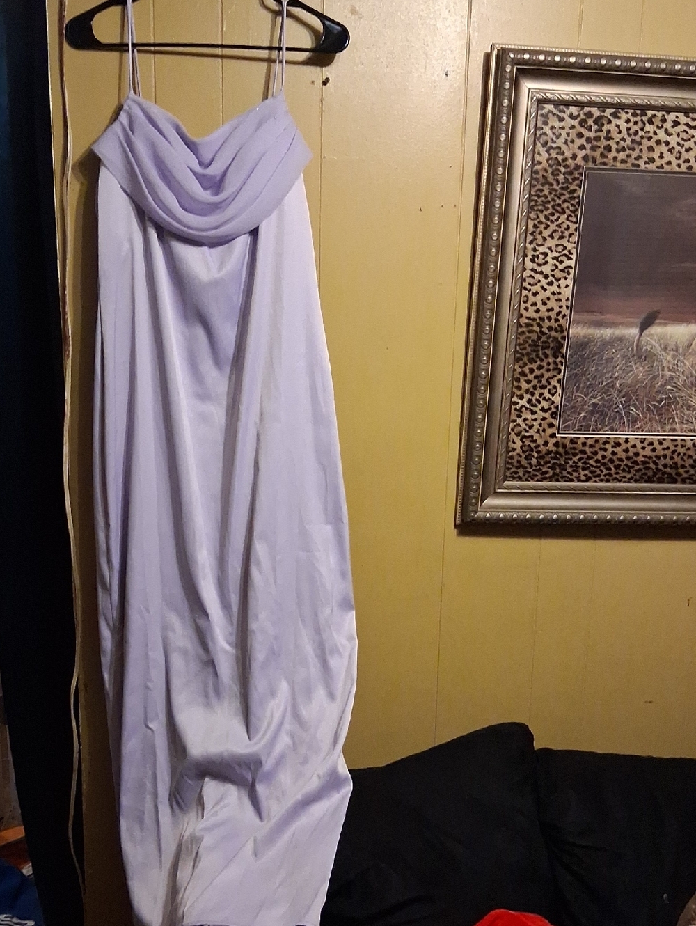 Lilac Cowl Neck Spaghetti Strap Maxi Dress